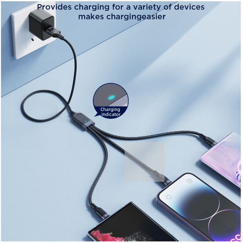Joyroom 3.5A 3-in-1 Charging Cable - USB Port Supported