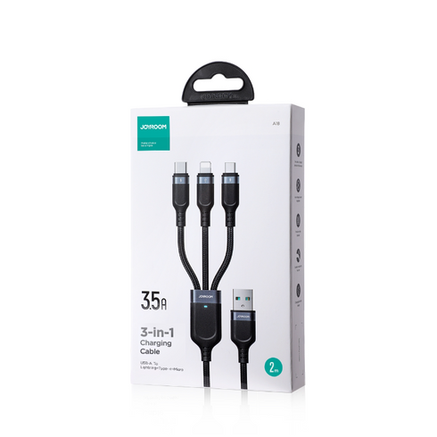 Joyroom 3.5A 3-in-1 Charging Cable - USB Port Supported