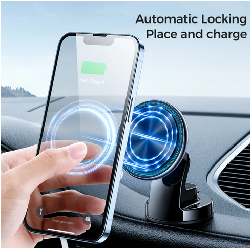 Joyroom 15W Magnetic Wireless Car Charger With LED Ring and MagSafe (JR-ZS290)