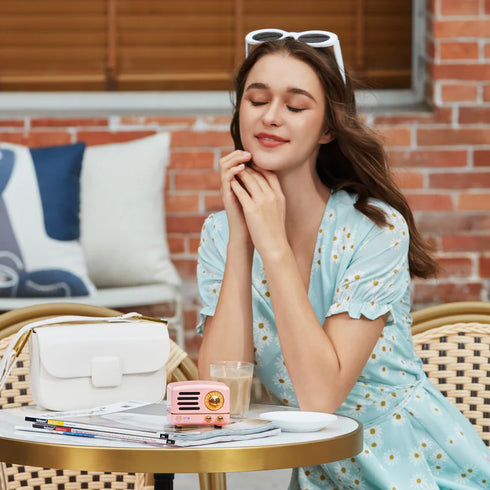 MUZEN OTR Metal Portable FM Radio Bluetooth Speaker-Pink