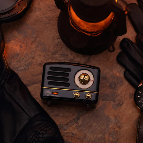 MUZEN OTR Metal Portable FM Radio Bluetooth Speaker-Black