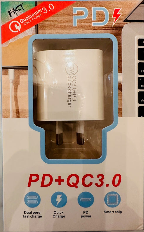 20W PD+QC 3.0 Fast Charger Wall Adapter