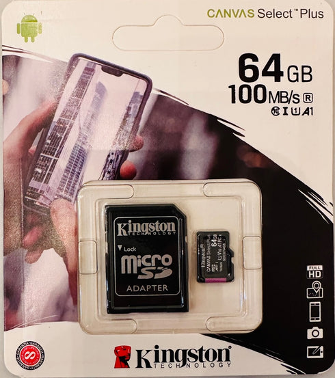 Kingston 64GB Micro SD Card w/ SD Adaptor