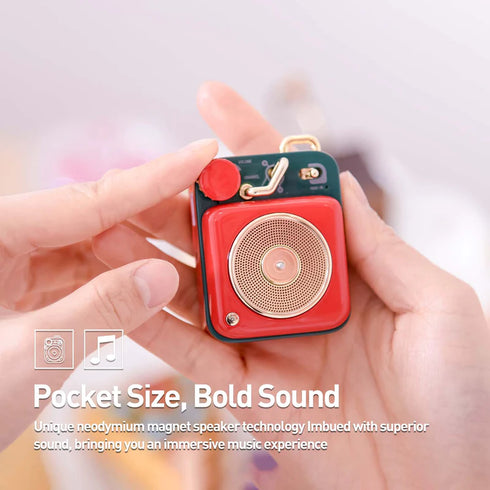 MUZEN Button Mini Portable Wireless Bluetooth Speaker-Scarlet Red