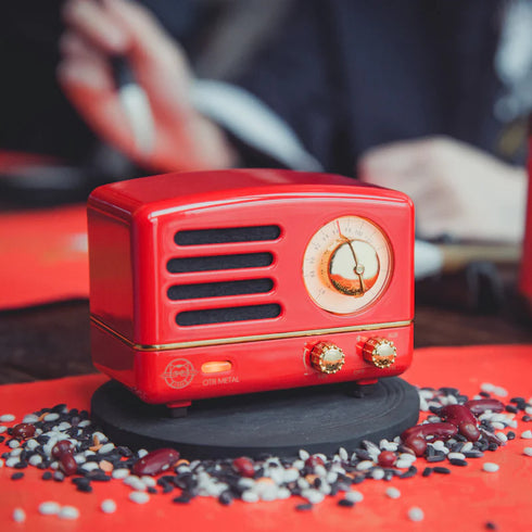 MUZEN OTR Metal Portable FM Radio Bluetooth Speaker-Red