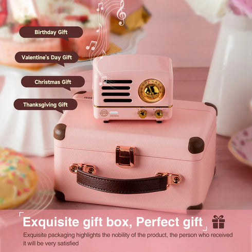 MUZEN OTR Metal Portable FM Radio Bluetooth Speaker-Pink