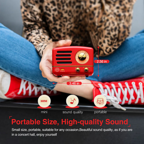 MUZEN OTR Metal Portable FM Radio Bluetooth Speaker-Red