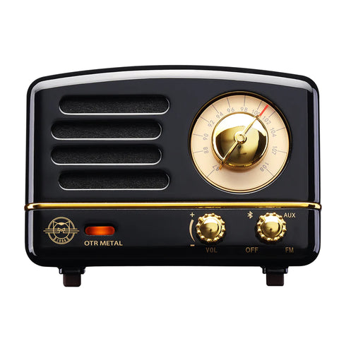 MUZEN OTR Metal Portable FM Radio Bluetooth Speaker-Black